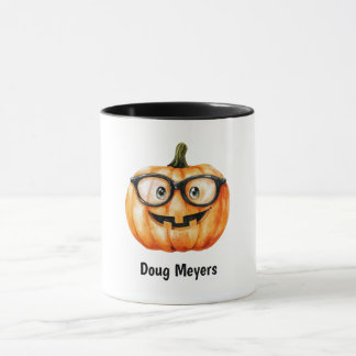 Festlicher Halloween-Kürbis mit personalisiertem N Tasse