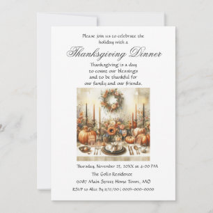 Festlicher Herbst Familienfreunde Thanksgiving-Din Einladung