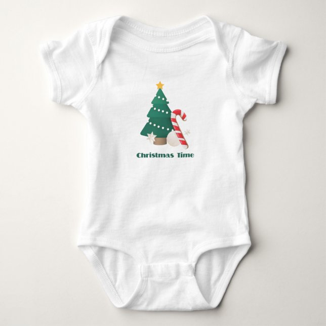 Festlicher Holiday Baby Bodysuit Baby Strampler (Vorderseite)