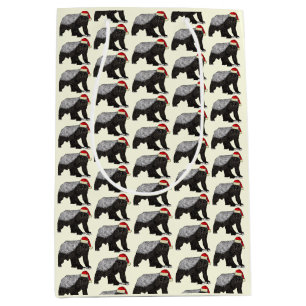 Festlicher Honig Badger Badass Weihnachtsmann Mittlere Geschenktüte