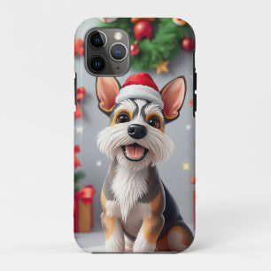 Festlicher Hund mit Weihnachtsmannmütze und Gesche Case-Mate iPhone Hülle