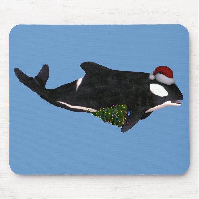 Festlicher Killerwal Mousepad (Vorne)