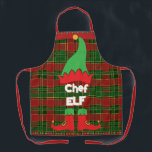 Festlicher Koch Elf Rot und Grüner Tartan Schürze<br><div class="desc">Festliche Koch Elf Rot und Grün Tartan Schürze. Personalisieren Sie es einfach und schnell. Klicken Sie einfach auf die Schaltfläche "Bearbeiten mithilfe von Entwurfswerkzeugen", um Text, Wortlaut, Stil des Schriftartes, Größe des Schriftartes und Farbe des Schriftartes zu ändern. Perfect Kris Kringle anwesend. c) Somerset Fine Paperie</div>