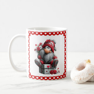 Festlicher Liebesbote Gnom "Herz und Geschenke" Kaffeetasse