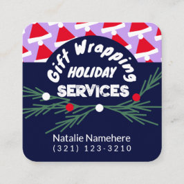 Festlicher Lila Beruflicher Geschenkservice Quadratische Visitenkarte