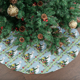 Festlicher lustiger Weihnachtsbaum lustige weiße K Polyester Weihnachtsbaumdecke