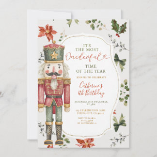 Festlicher Nussknacker-Weihnachten Elegante Grünpf Einladung