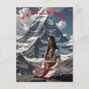Festlicher Ohrring Postkarte Monte Kailash Meditat