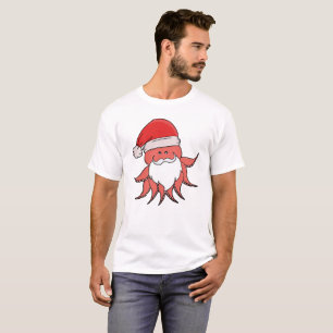 Festlicher Oktopus-Weihnachtsmann-Design T-Shirt