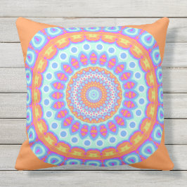 Festlicher orange rosa Mandala-Entwurf 1 Kissen