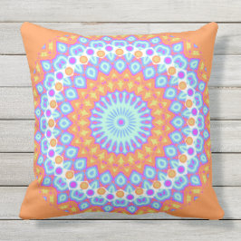 Festlicher orange rosa Mandala-Entwurf 2 Kissen Für Draußen