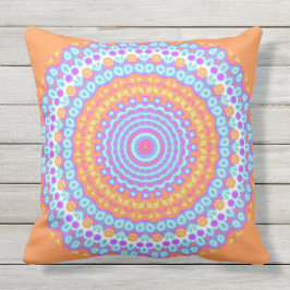 Festlicher orange rosa Mandala-Entwurf 4 Kissen Für Draußen