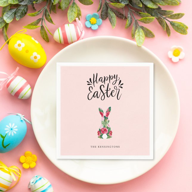 Festlicher Osterhof Serviette (Festive Bunny Easter Table Décor Napkins)
