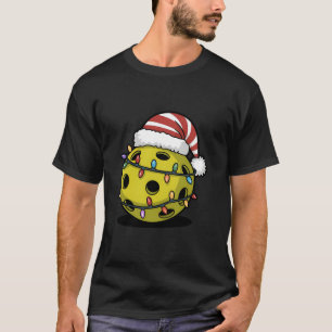 Festlicher Pickleball Player Weihnachtshut Lights T-Shirt