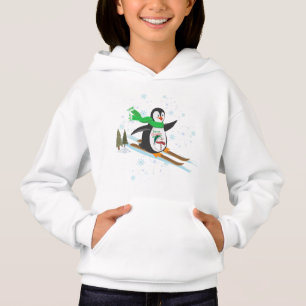 Festlicher Pinguin auf Skis - Frohe Weihnachtsfeie Hoodie