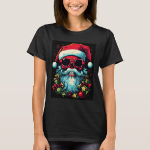 Festlicher Rand Kantiges Weihnachten Totenkopf Gra T-Shirt