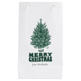 Festlicher Retro Grüner Weihnachtsbaum Kleine Geschenktüte