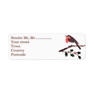 Festlicher Robin und Stechpalme