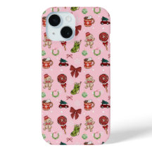 Festlicher rosa Lebkuchen-Weihnachtshandycover