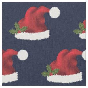 Festlicher roter Weihnachtsmannhut mit Weihnachts- Stoff