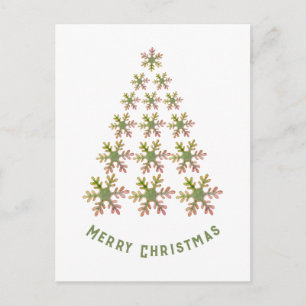 Festlicher Schneeflocken-Weihnachtsbaum Minimalist Feiertagspostkarte