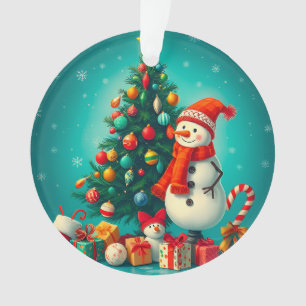 🎄 Festlicher Schneemann Weihnachtsglanz ❄️ Baum & Ornament