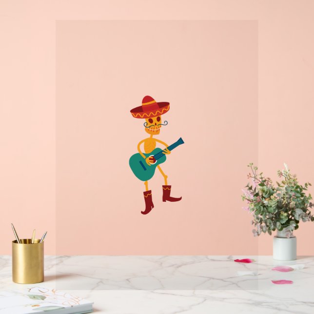 Festlicher Skelettgitarrist Acrylschild (Hochzeit)