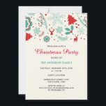 Festlicher Spaß Grüne Weihnachtsfeier Party Einlad Einladung<br><div class="desc">Moderne Weihnachtsfeiern im Kleinen Bayleigh-Laden!</div>