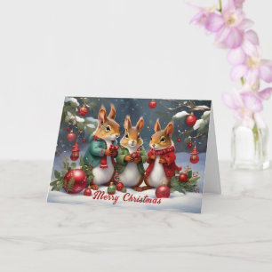 Festlicher Spaß mit Niedlichen Weihnachtseichhörnc Karte