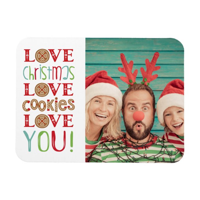 Festlicher Spaß Niedlich Weihnachten Foto Magnet (Horizontal)