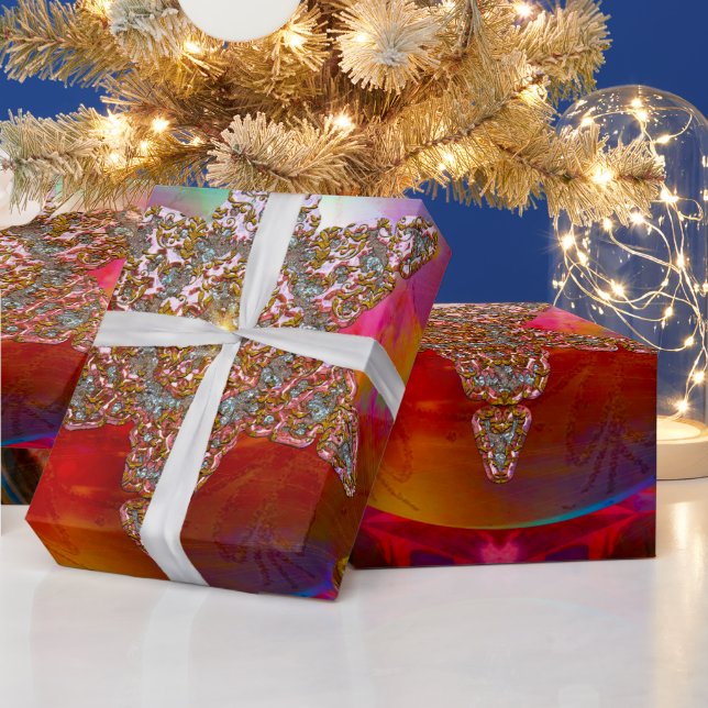 Festlicher Spaß Romantische Weihnachtsschneeflocke Geschenkpapier (Feiertage)