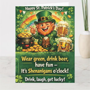 Festlicher St. Patrick's Day Leprechaun-Gruß Karte