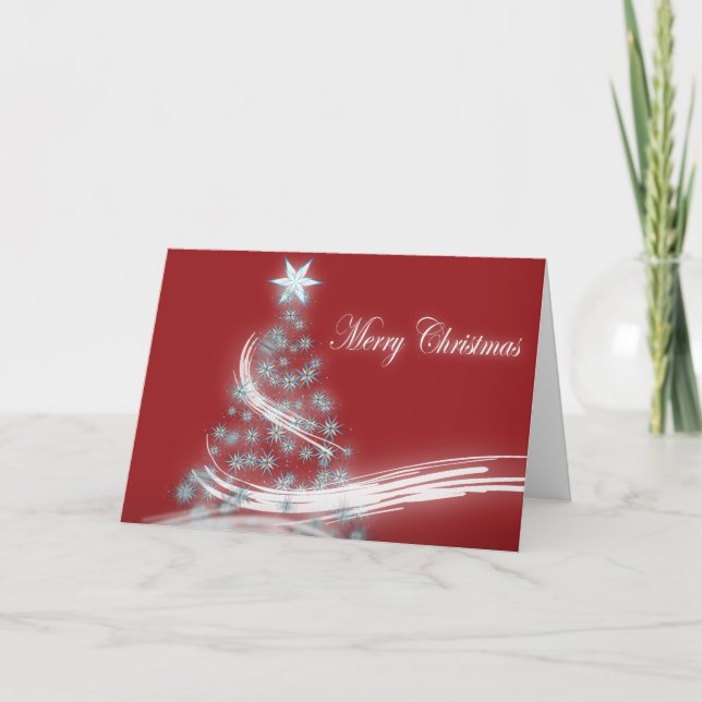 Festlicher Stern-schickes Weihnachtsimmergrün Feiertagskarte (Vorderseite)
