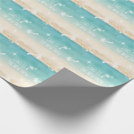 Festlicher Strand + Palmen Sand tropischen Schnee Geschenkpapier