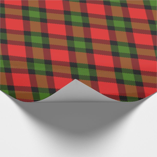 Festlicher Tartan Geschenkpapier (Ecke)