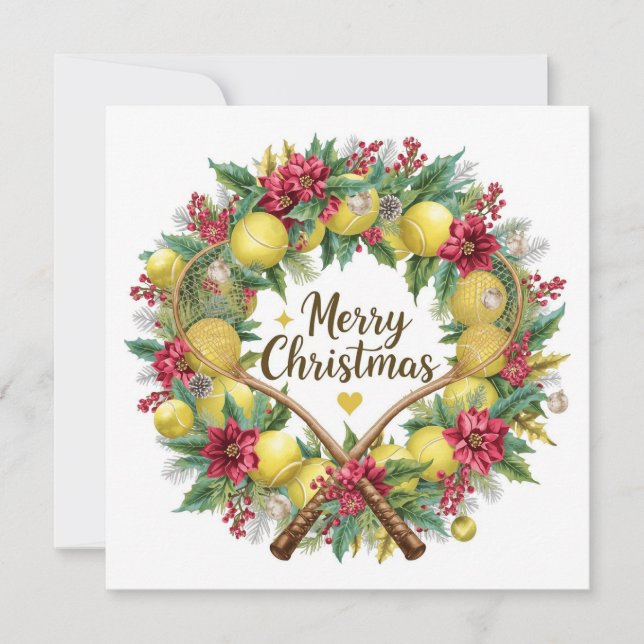 Festlicher Tenniskranz zu Weihnachten (Vorderseite)
