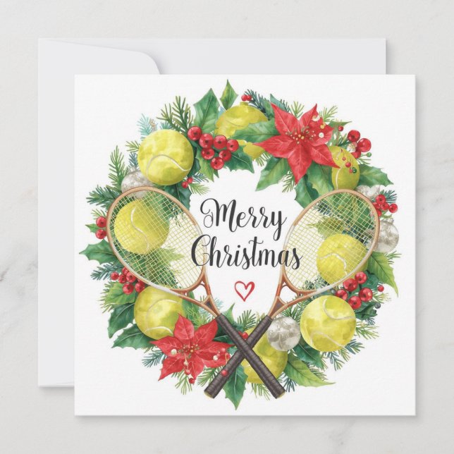 Festlicher Tenniskranz zu Weihnachten (Vorderseite)