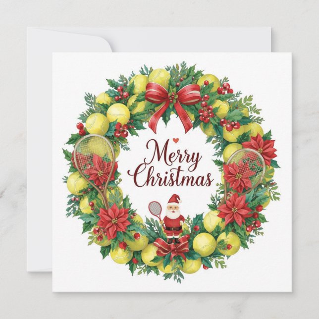 Festlicher Tenniskranz zu Weihnachten (Vorderseite)