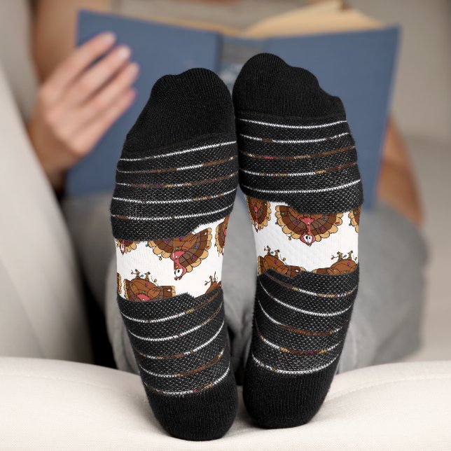Festlicher Truthahn mit Lichterkette Socken (Unterseite)
