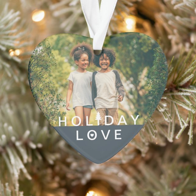 Festlicher Urlaub Liebe 3 Foto Oma Acrylic Ornament (Baum)