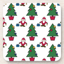 Festlicher Urlaub Santa & Trees Untersetzer aus de
