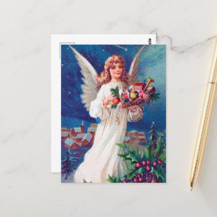 Festlicher vintage Weihnachtsengel Urlaub Postkarte