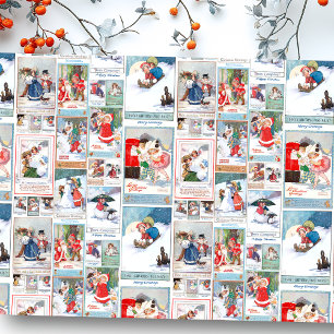 Festlicher Vintager Winterspass Weihnachtskarten-C Seidenpapier