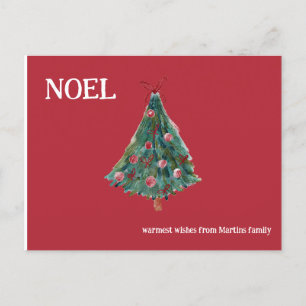 Festlicher Wasserfarben-Weihnachtsbaum Postkarte
