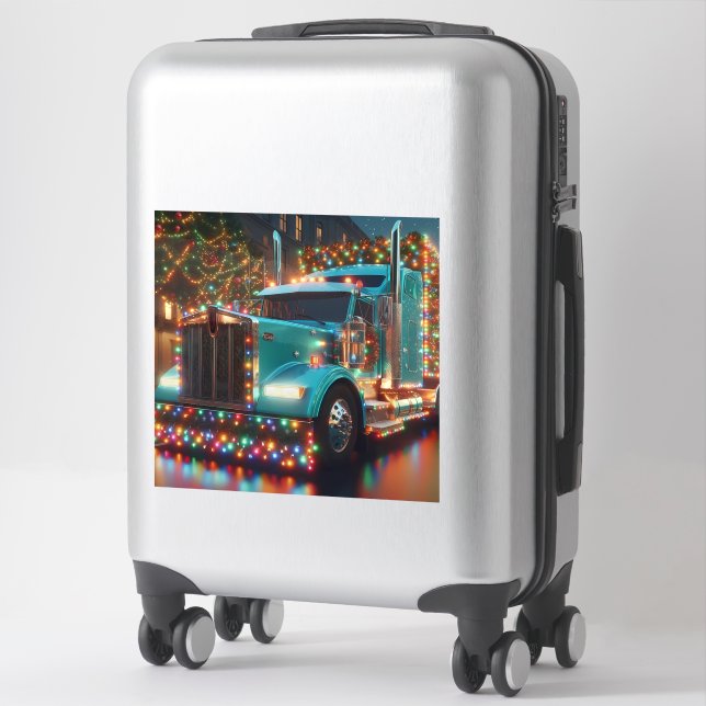  Festlicher Weihnachts-LKW mit Lichtern Aufkleber (Koffer)