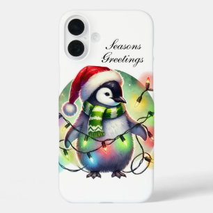 Festlicher Weihnachtsaffe anpassbar iPhone 16 Plus Hülle