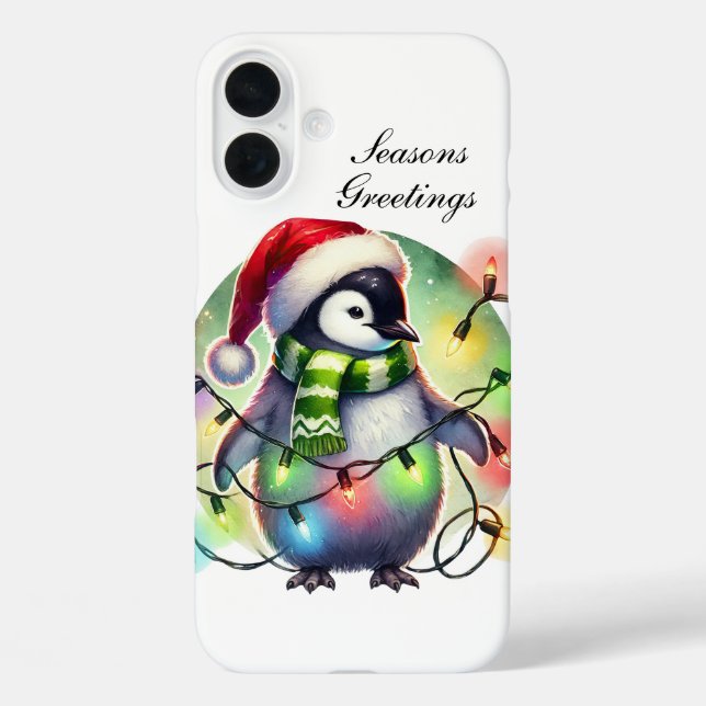 Festlicher Weihnachtsaffe anpassbar  iPhone 16 Plus Hülle (Rückseite)
