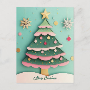 Festlicher Weihnachtsbaum-Gruß Feiertagspostkarte