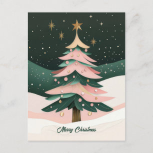 Festlicher Weihnachtsbaum-Gruß Postkarte