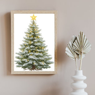 Festlicher Weihnachtsbaum Poster – Wandkunst